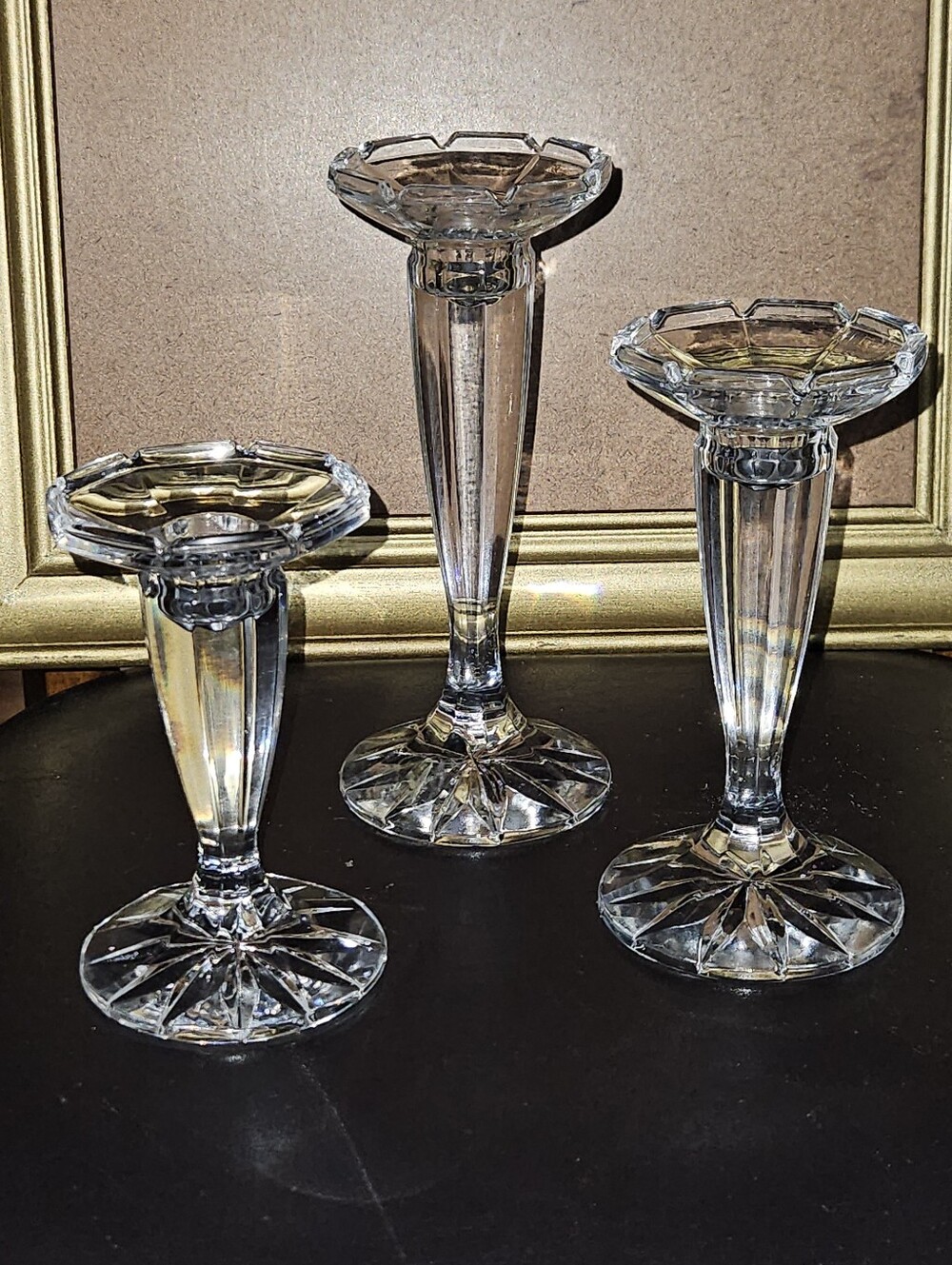 Vintage Royal Limited Crystal Candle Holders (Set of 3) 24% full lead